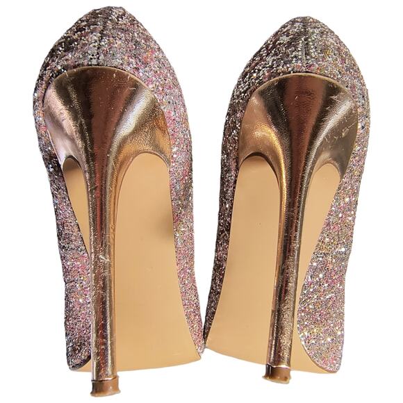 Steve Madden Glitter Pumps Women's size 9M Multicolor with Gold 4.5 Heel Shoes - Picture 12 of 13